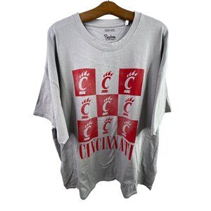 Pressbox Cincinnati Size XL T-Shirt Gray Red Graphics Comfortable Cotton